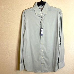 NWT Peter Millar Summer Comfort casual shirt size M; light green and blue.